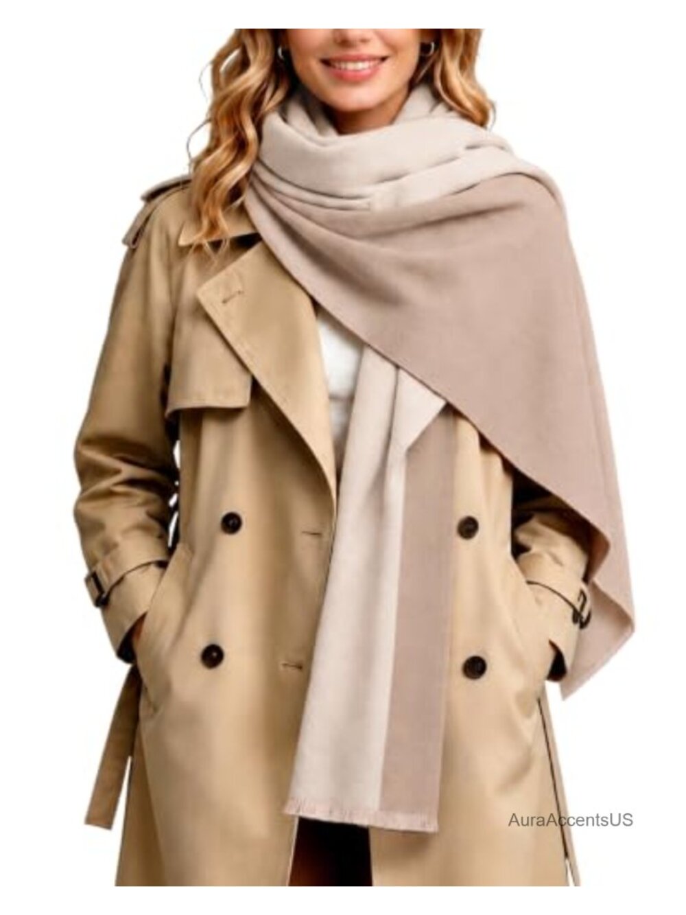 Women's Pashmina Shawl Wrap Scarf Oversized Blanket Drape Tassel Fringe Winter